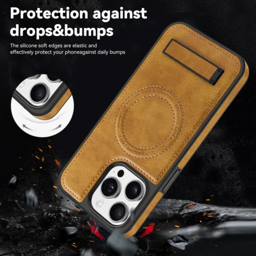 Luxury Magnetic Back Cover Wireless Charging Leather  Case For iPhone 13 14 15 16 ProMax Series - Image 11