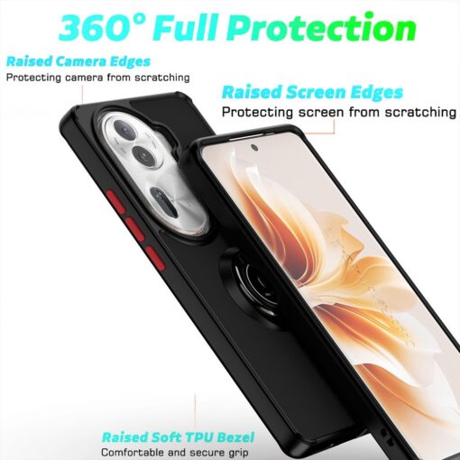 Oppo Reno 11 / 11 Pro Shockproof Frosted Matte Case With Ring Holder - Image 5