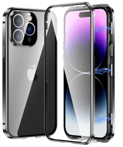 iPhone 13/14/15 Series Magnetic Double Sided Clear Tempered Glass Full Protective Case