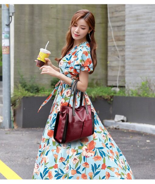 IELGY Fashionable large-capacity Multipurpose Mandy Fashion Grain Leather Crossbody handbag - Image 27