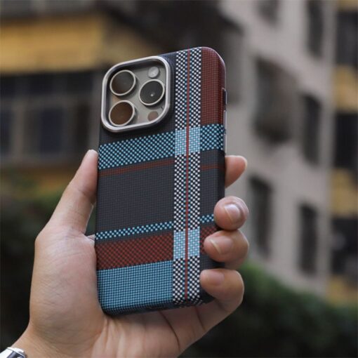 British Style Carbon Fiber Tartan MagSafe Case for iPhone Series - Image 32