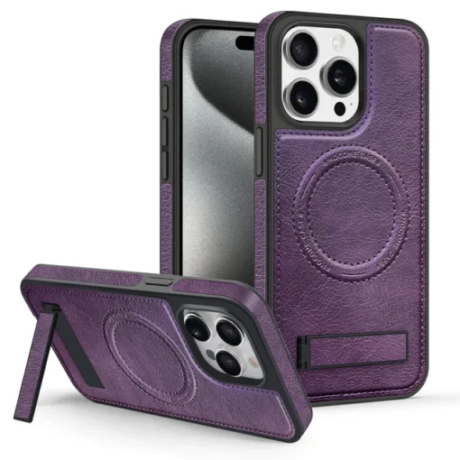 Luxury Magnetic Back Cover Wireless Charging Leather  Case For iPhone 13 14 15 16 ProMax Series - Image 4