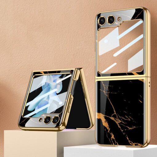 Samsung Galaxy Z Flip 5/6 5G Shockproof Plating marble Cover