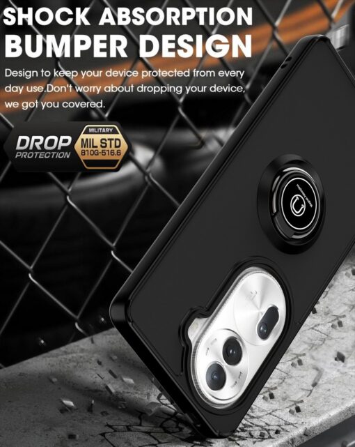 Oppo Reno 11 / 11 Pro Shockproof Frosted Matte Case With Ring Holder - Image 7