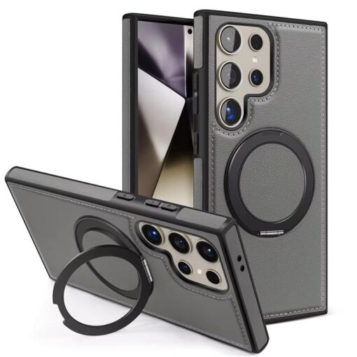Samsung Galaxy S22 S23 S24 S25 Ultra Series Magsafe Leather 360° Adjustable Ring Shockproof Protective Slim Stand Case - Image 16
