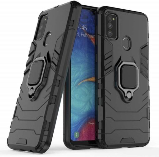 Samsung Galaxy M31 Case Luxury Ring Back Cover Case +3D Tempered Glass Protector - Image 8