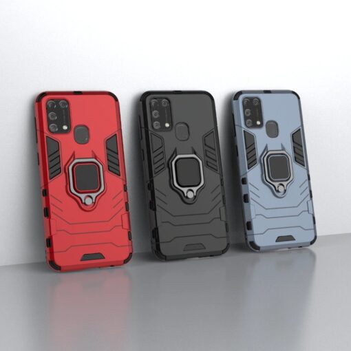 Samsung Galaxy M31 Case Luxury Ring Back Cover Case +3D Tempered Glass Protector - Image 11