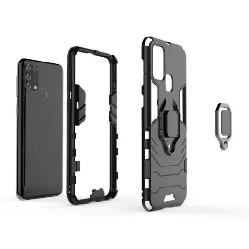 Samsung Galaxy M31 Case Luxury Ring Back Cover Case +3D Tempered Glass Protector - Image 17