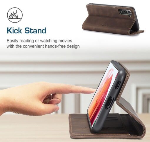 Samsung S21 CaseMe Leather Flip Cover - Image 6