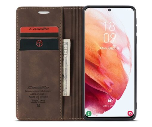 Samsung S21 CaseMe Leather Flip Cover - Image 13