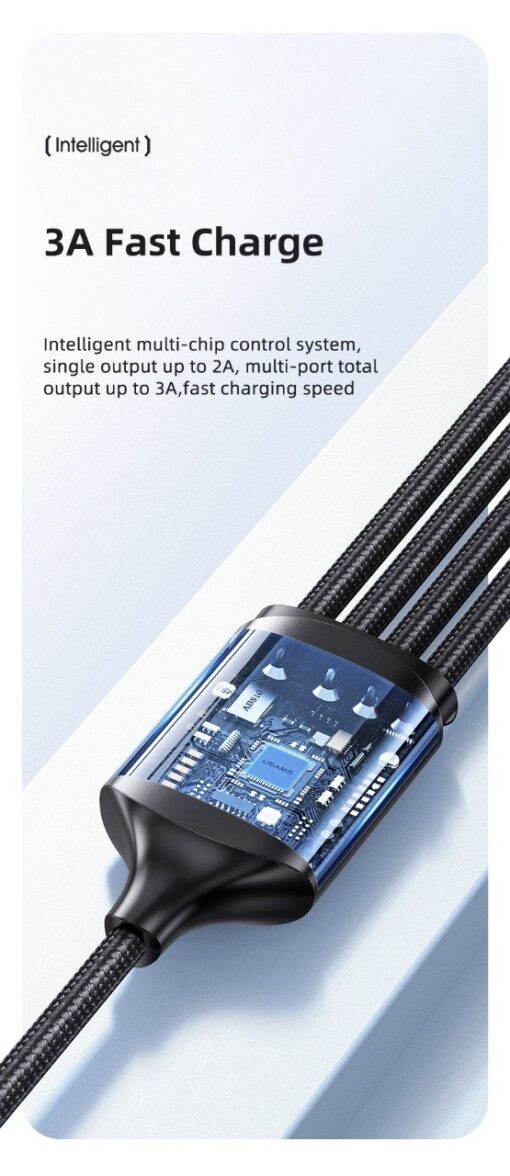 Premium Usams U73 Series 4 IN 1 Braided Fast Charging Cable - Image 8
