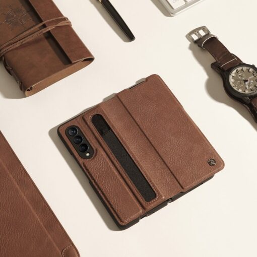 Nillkin Luxury Aoge Leather Phone Case For Samsung Galaxy Z Fold 3 With External Pen Tray - Image 8