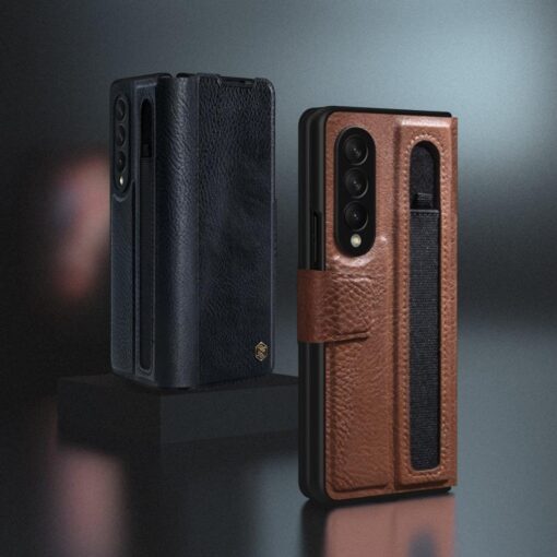 Nillkin Luxury Aoge Leather Phone Case For Samsung Galaxy Z Fold 3 With External Pen Tray - Image 4