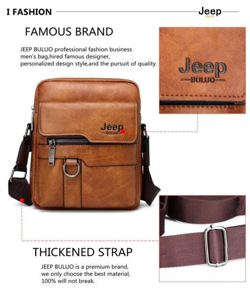 Jeep Buluo Luxury Men Crossbody Business Large Capacity Shoulder Bag - Image 9