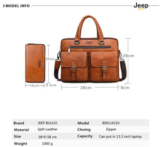 JEEP BULUO Wise Classic Business Choice British Style Laptop & Macbook bag - Image 4
