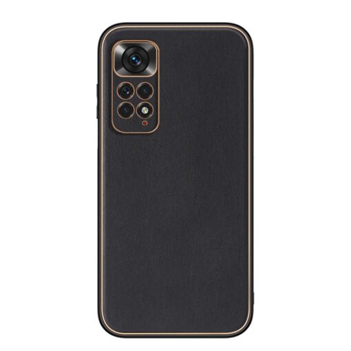 Redmi Note 10/11 Series Luxury Gold Electroplating Leather Chrome Case - Image 5