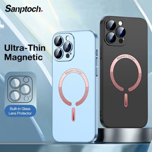 Camera Lens glass film Thin Matte Magsafe Magnetic Wireless Case Cover - Image 2