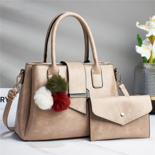 Zsmart Fashion Designer Premium Quality 2 in 1 Tote Ladies Hand Bags Set - Image 5