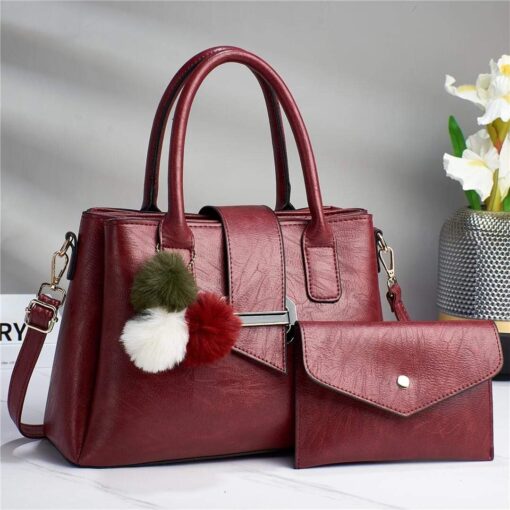 Zsmart Fashion Designer Premium Quality 2 in 1 Tote Ladies Hand Bags Set - Image 8
