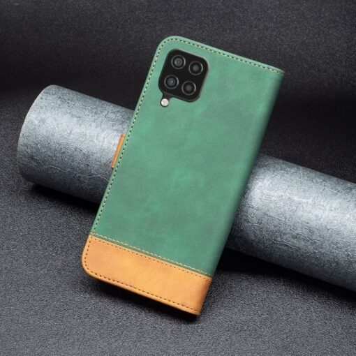 Samsung Galaxy A12 Magnetic Hasp Wallet Skin Feel Leather Flip Cover