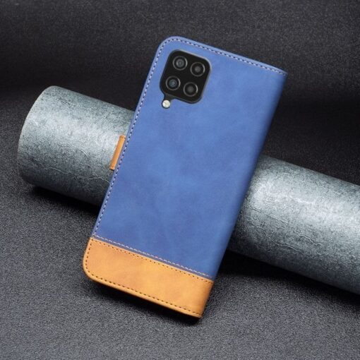 Samsung Galaxy A12 Magnetic Hasp Wallet Skin Feel Leather Flip Cover - Image 6