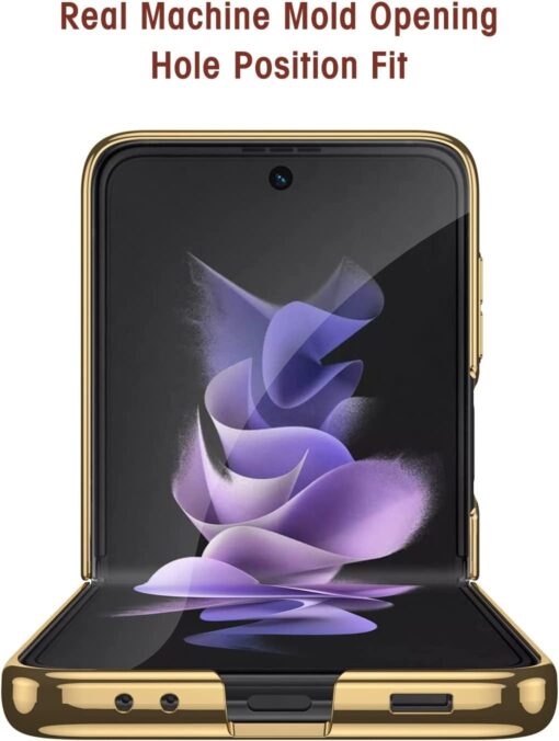 Samsung Galaxy Flip 3/4 Marble Patterned Case with Tempered Glass Protection - Image 6