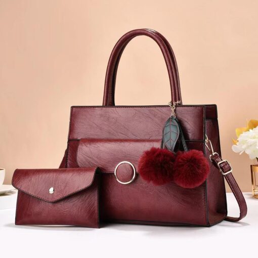 Elegant 2 in 1 Premium Trendy Classic Crossbody Shoulder Leather Versatile Bag.