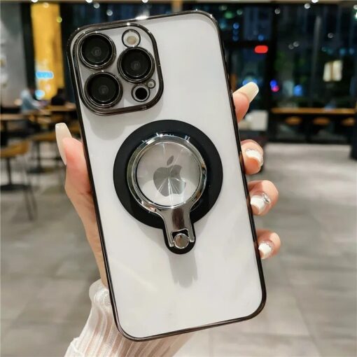 Luxury Slim Matte PC Bracket Magsafe Charging Stand Holder Case Cover For iPhone Series - Image 9