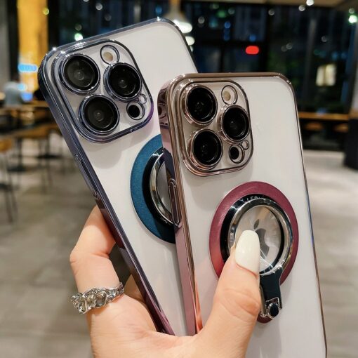 Luxury Slim Matte PC Bracket Magsafe Charging Stand Holder Case Cover For iPhone Series - Image 8