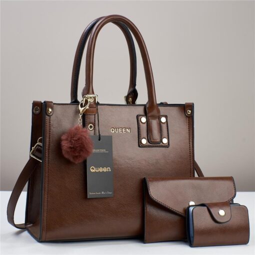 QUEEN 3 in 1 New Fashion Women Shoulder and Hand Bag - Image 4