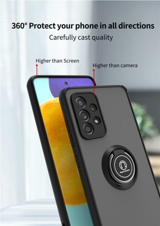 Samsung Galaxy A72/A73 Shockproof Frosted Matte Case With Ring Holder - Image 9