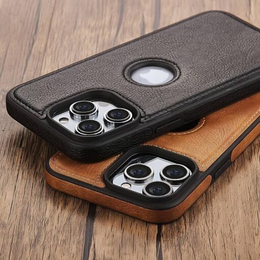 Luxury Premium PU Business Style Leather Stitching Case Cover For iPhone Series - Image 16