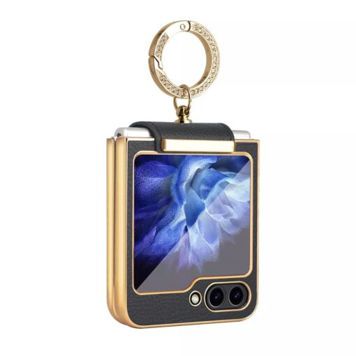 Samsung Galaxy Z Flip 5 & 6 Series Ring Holder Buckle PU Leather Hinge Case - Image 6