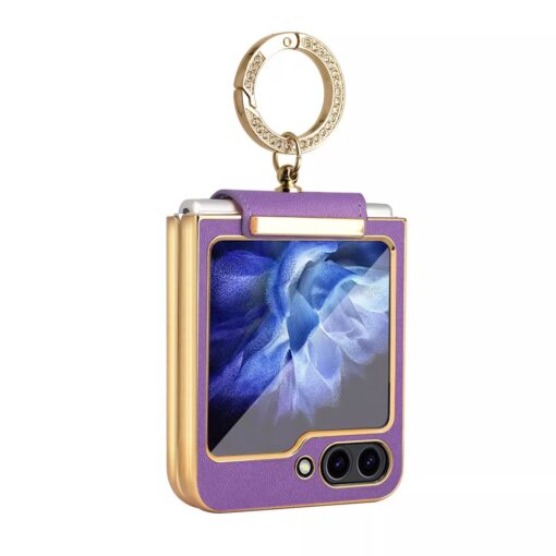 Samsung Galaxy Z Flip 5 & 6 Series Ring Holder Buckle PU Leather Hinge Case