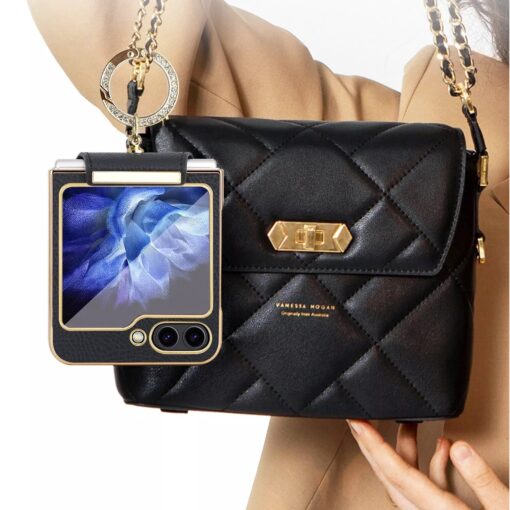 Samsung Galaxy Z Flip 5 & 6 Series Ring Holder Buckle PU Leather Hinge Case - Image 11