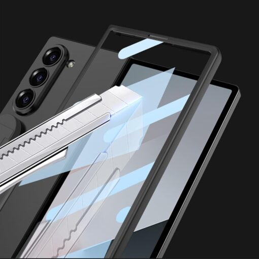 Samsung Fold 6 GKK Matte Finish Slim Band Silicone Protective Case with Finger Strap & Built-in Screen Protector - Image 23