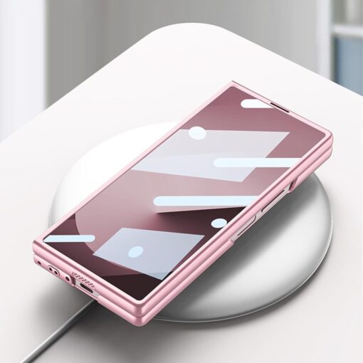 Samsung Fold 6 GKK Matte Finish Slim Band Silicone Protective Case with Finger Strap & Built-in Screen Protector - Image 21