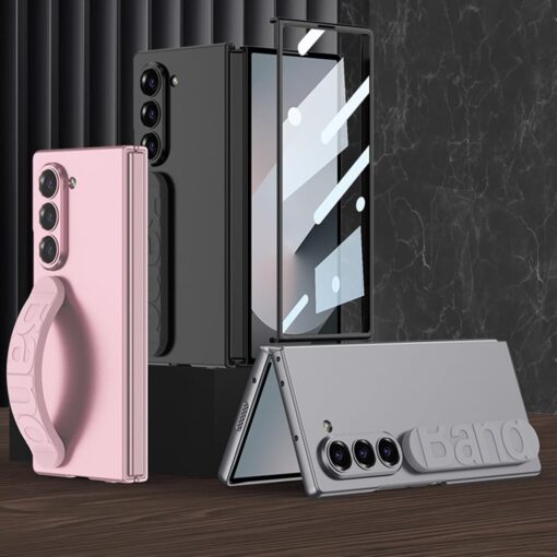 Samsung Fold 6 GKK Matte Finish Slim Band Silicone Protective Case with Finger Strap & Built-in Screen Protector - Image 18
