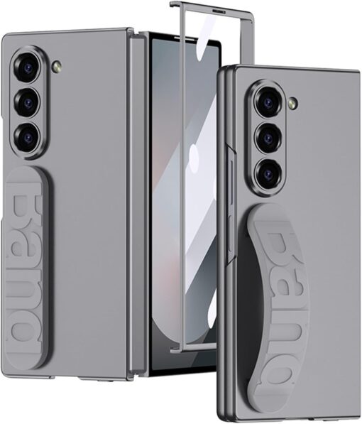 Samsung Fold 6 GKK Matte Finish Slim Band Silicone Protective Case with Finger Strap & Built-in Screen Protector - Image 10