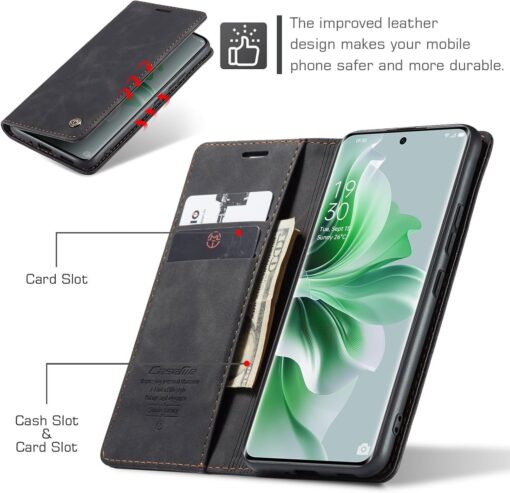 Oppo Reno 11 Pro 5G Series CASEME Premium Quality Leather Flip Cover - Image 14