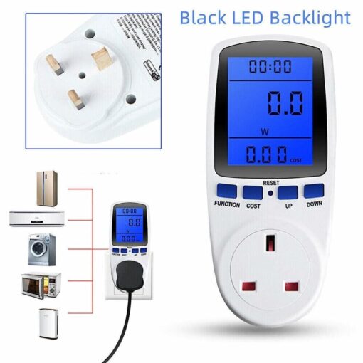 Digital Electricity Meter Power Meter Meter, Electrical Outlet Analyzer, Electricity Usage Monitor, Power Meter with Plug Socket to Measure Voltage Power Ammeter Current - Image 5