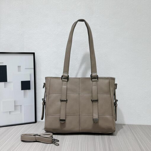 arge Capacity Quality Classic Quilted Business Style Cross Shoulder PU Leather Tote Bag