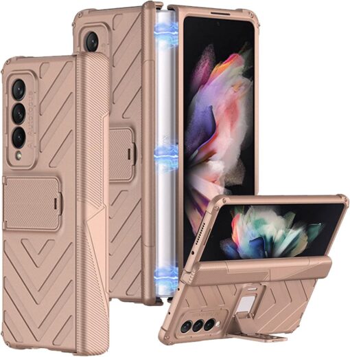 Samsung Galaxy Z Fold 3/4 Case with Stand Adjustable Stand, Magnetic Hinge Cover, Upgrade Drop Shock Resistant Folding Case