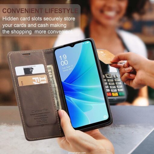 Oppo A57/Oppo A77/A77s CASEME Magnetic Retro Leather Flip Cover - Image 14