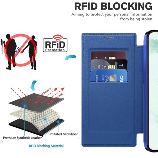 Samsung Galaxy S21/S22/S23 Ultra MagSafe Magnetic Absorption Leather Wallet Flip Case with Lens Protection - Image 12