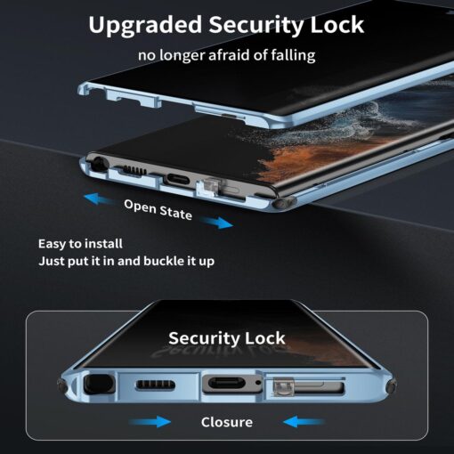 Magnetic Double Sided Clear Tempered Glass Full Protective Case for Samsung Galaxy S Series - Image 12