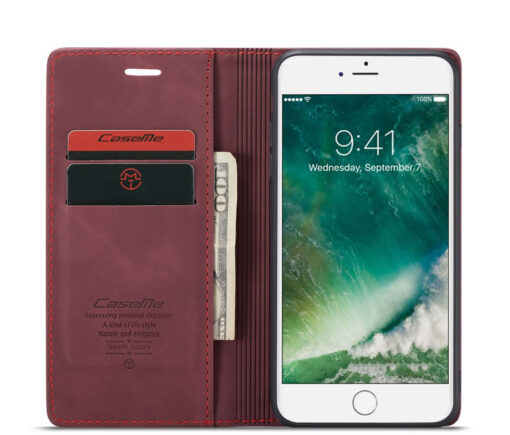 iPhone 6/7/8  & iPhone 6Plus/7Plus/8Plus CaseMe Retro Matte Soft Flip Leather Wallet Case - Image 2