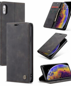CaseMe iPhone X/Xs , Xr & Xs Max Retro Matte Soft Flip Leather Wallet Case