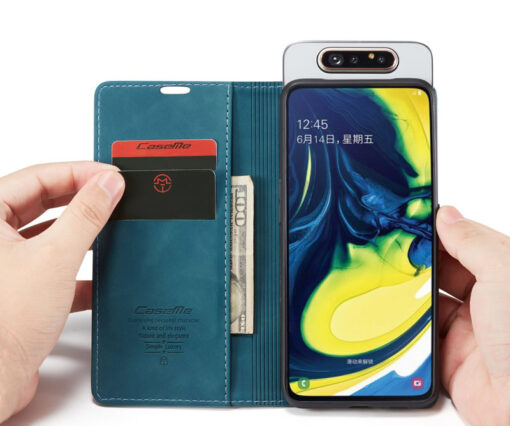 CaseMe Samsung Galaxy A80/A90 & Note 10 Lite/A81/M60s Retro Matte Soft Flip Leather Wallet Case - Image 8