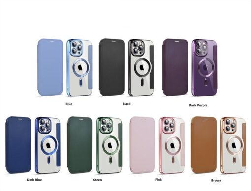 iPhone 13/14/15 Series MagSafe Magnetic Absorption Leather Wallet Flip Case with Lens Protection - Image 13